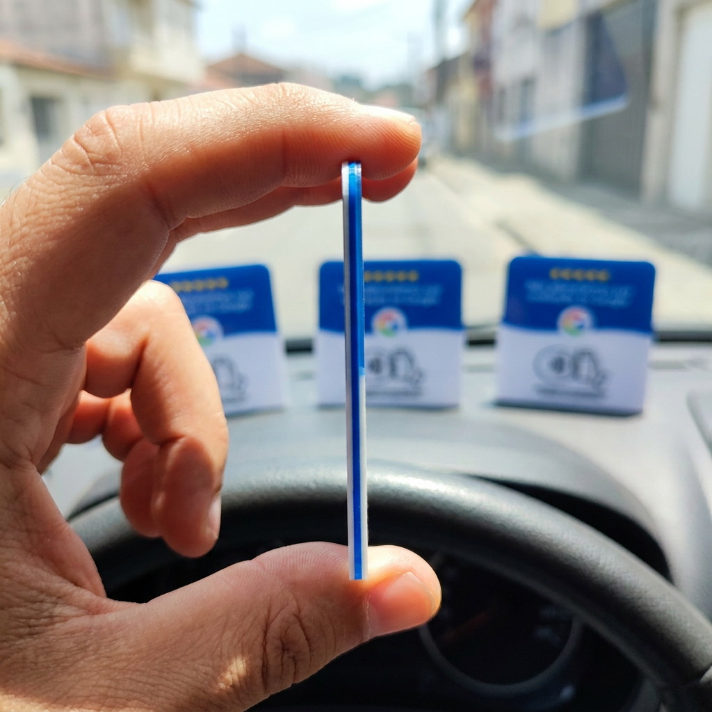 Plaquinha NFC, perfil fino em acrílico